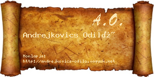 Andrejkovics Odiló névjegykártya